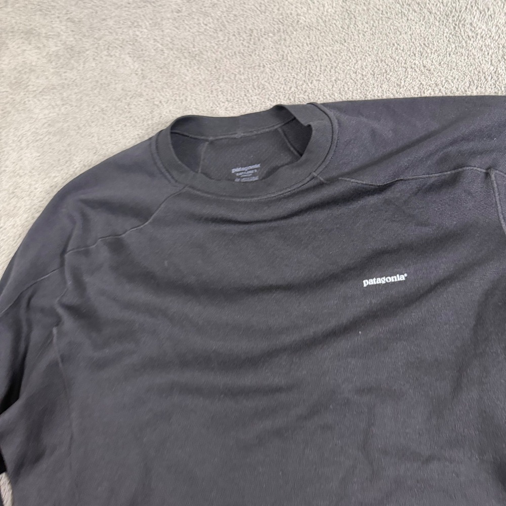 Patagonia Capilene 3 Midweight Base Layer Crew Neck Mens Small Black Long Sleeve